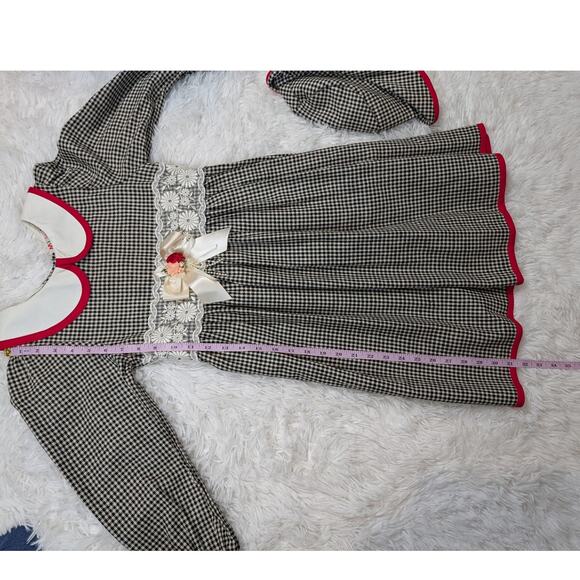 Vintage Mimi Fashion USA Girls Gingham Dress with Matching Bonnet Size 10 - Picture 6 of 13